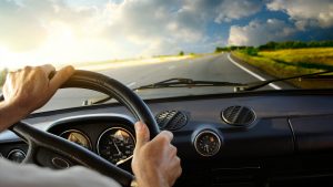 Driving down the road
